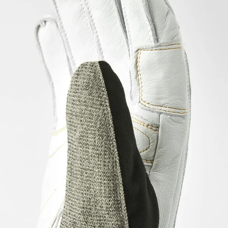 Heli Army Leather GTX Short Gore-Tex 5 Finger Ski Gloves Grey-3
