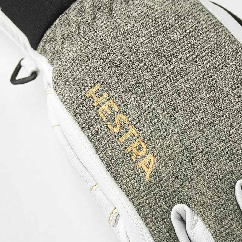 Heli Army Leather GTX Short Gore-Tex 5 Finger Ski Gloves Grey-2