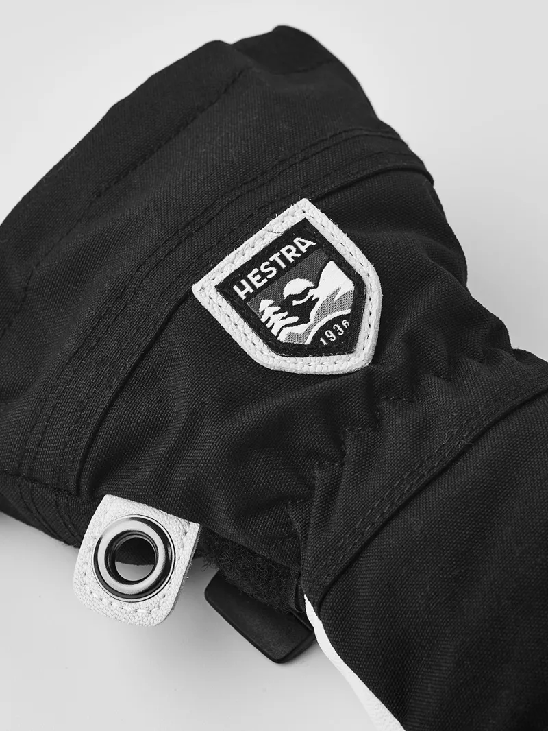 Hestra Army Leather Heli Ski Jr. 5-finger Childrens Ski Gloves in Black-4