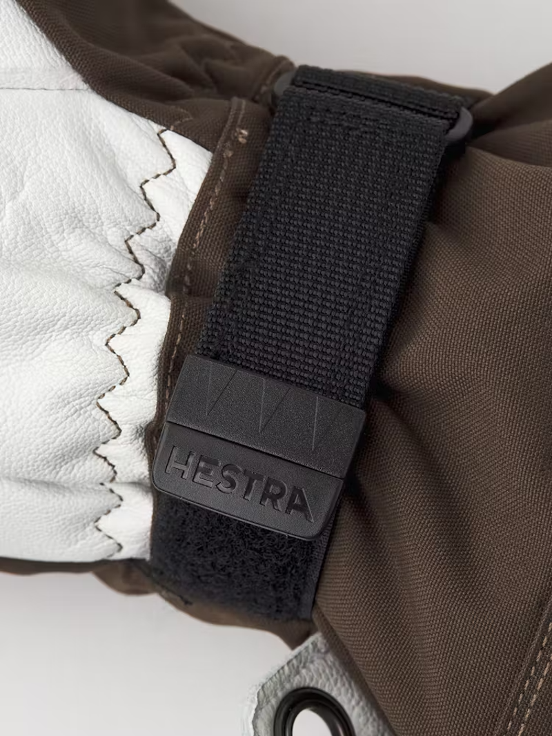Hestra Army Leather Heli Ski Glove 3 Finger In Espresso Brown-3