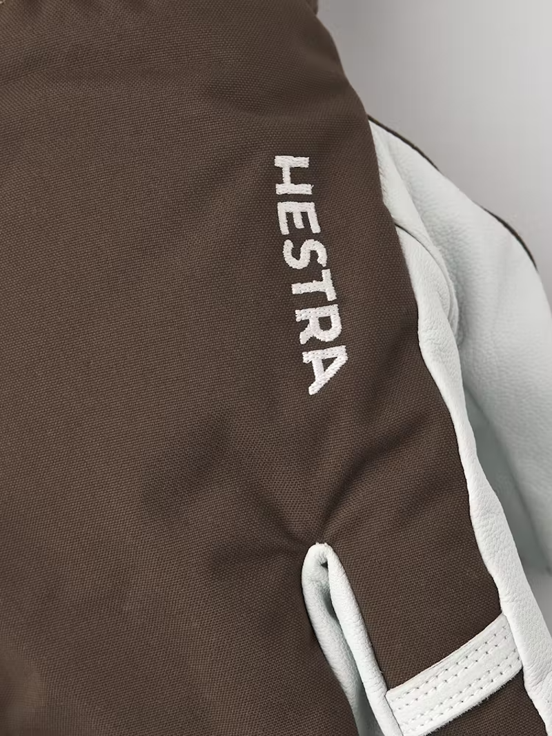 Hestra Army Leather Heli Ski Glove 3 Finger In Espresso Brown-2