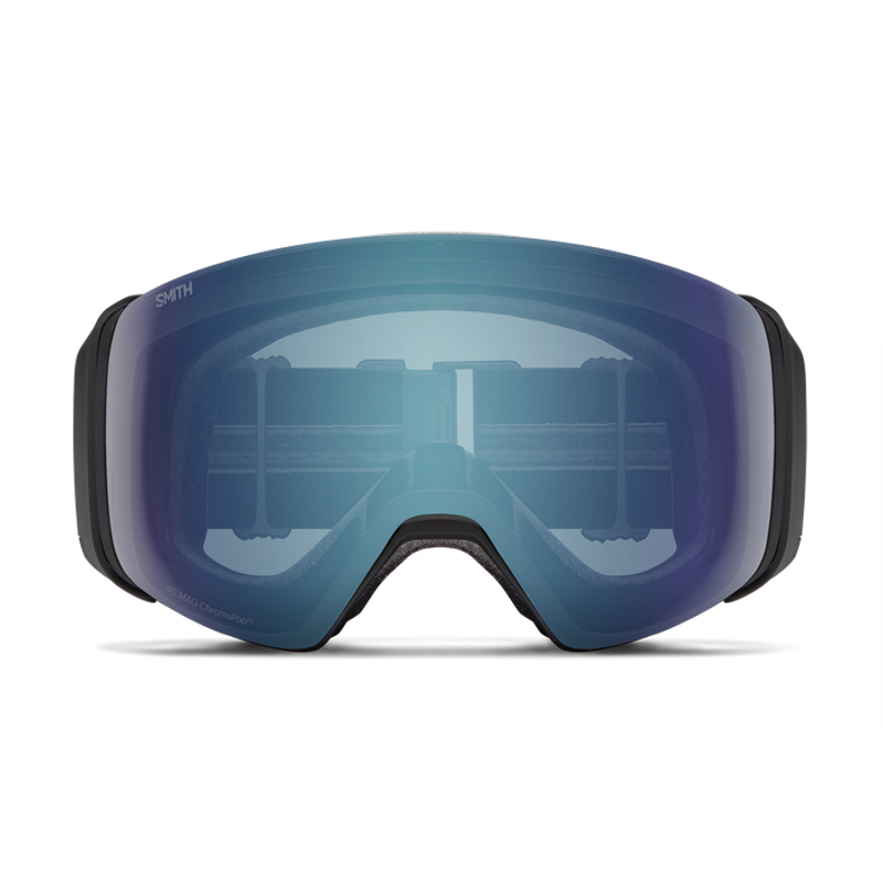 Smith 4D MAG Goggles in Black + Chromapop Blue Mirror + Spare Lens-1