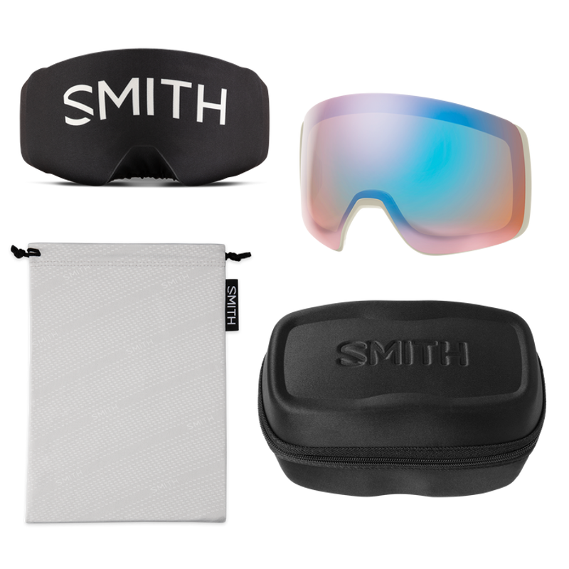 Smith 4D MAG XL Goggles in Chalk + ChromaPop Sun Black + Spare Lens-5