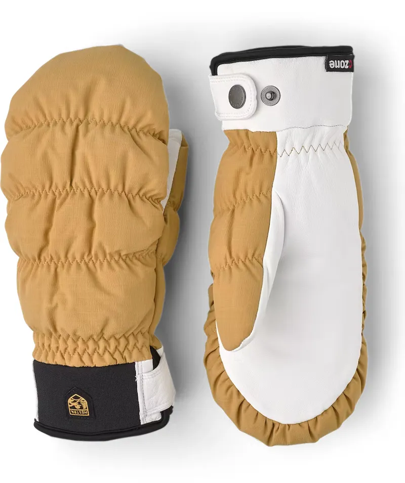 Hestra Luomi Czone Female Womens Mittens with Lambskin Palms in Sand