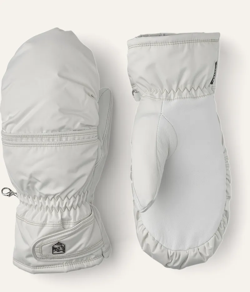 Hestra Gloves Primaloft Leather Womens Ski and Snowboard Mitts White