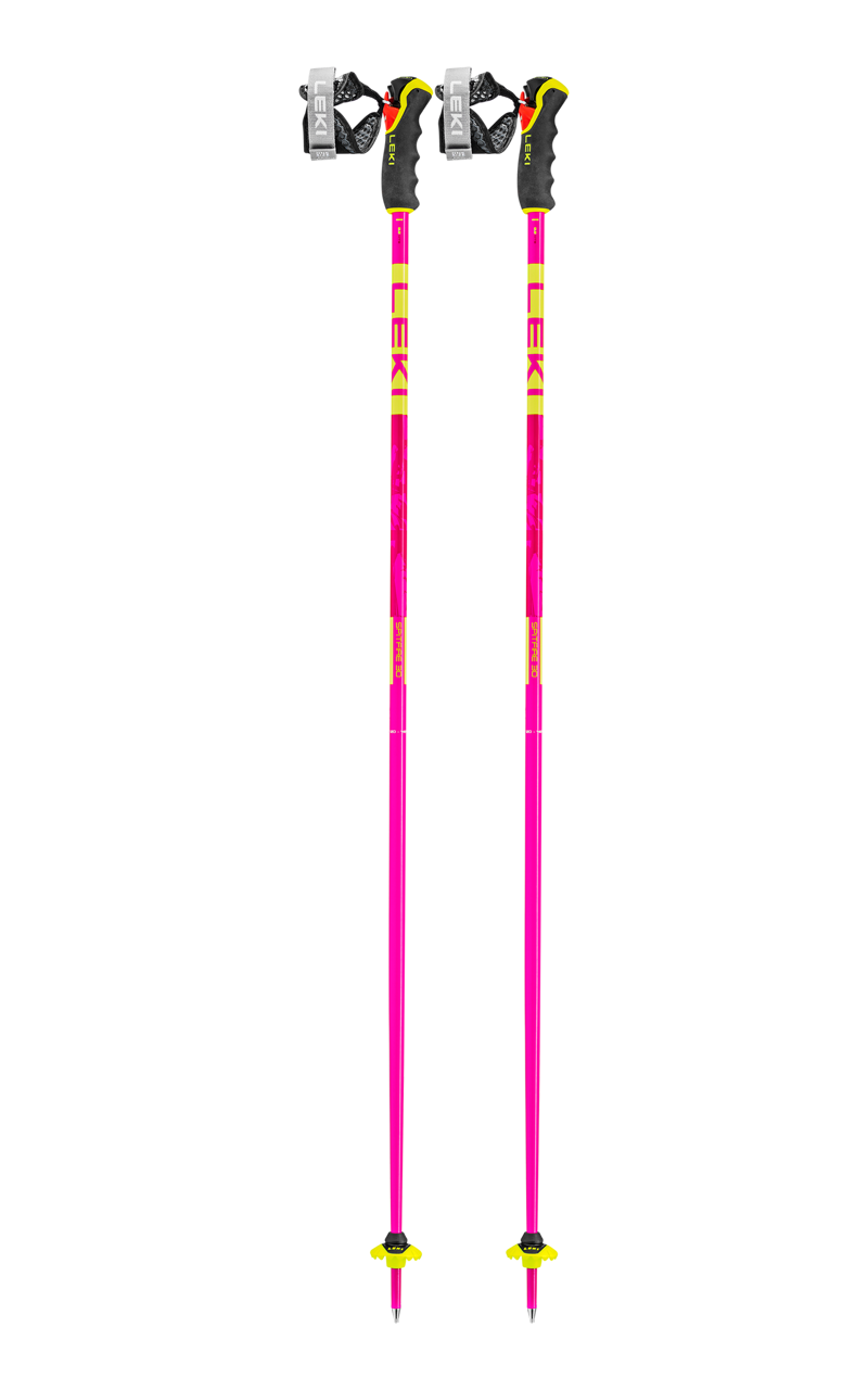 Leki Spitfire 3D Ski Poles with Grip Release System in Neon Pink-1