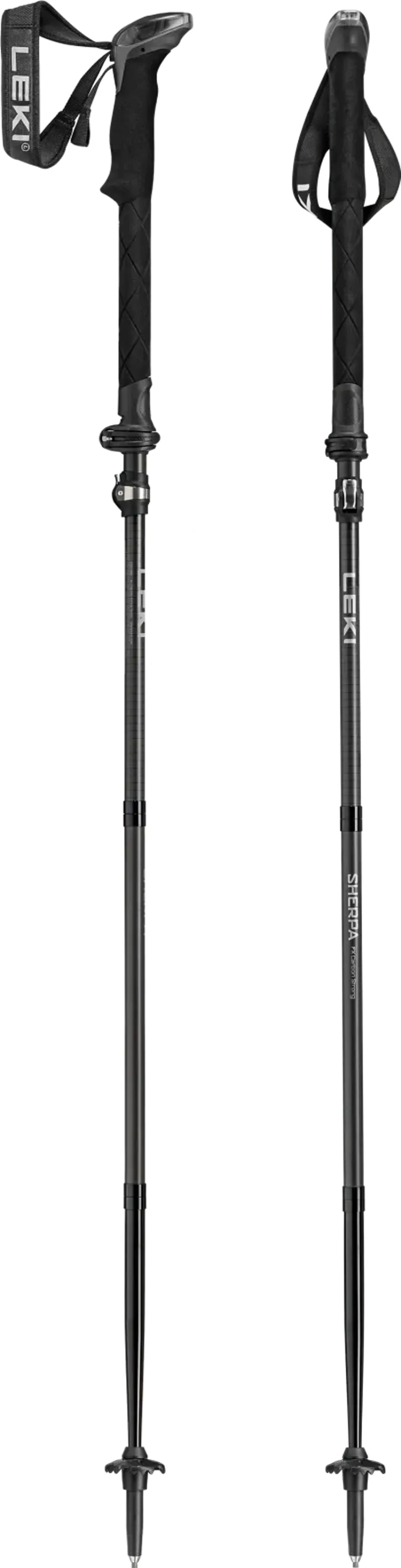 Leki Sherpa FX Carbon Strong Folding Poles in Orange/Denim/Blue-1
