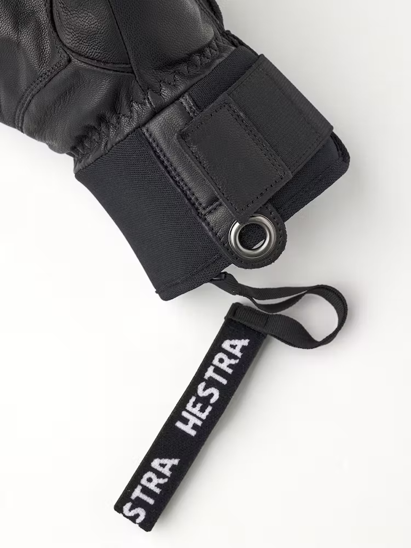 Hestra Fall Line 3-Finger Glove In Black Leather-2