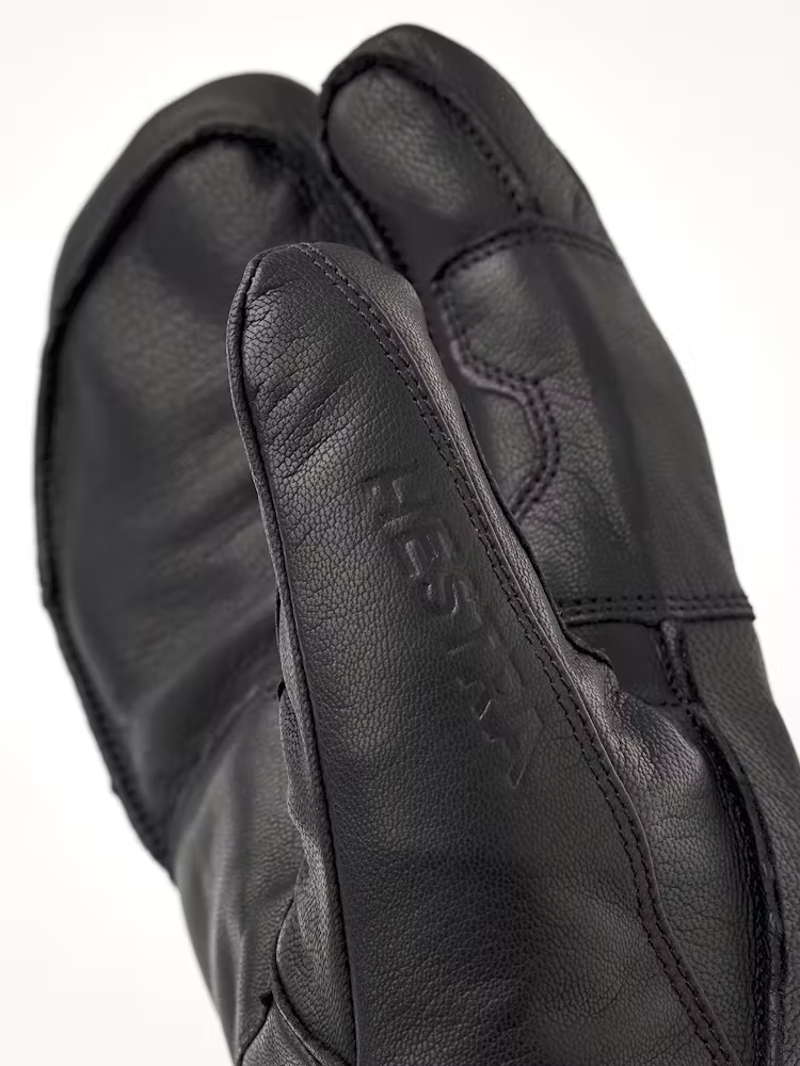 Hestra Fall Line 3-Finger Glove In Black Leather-1