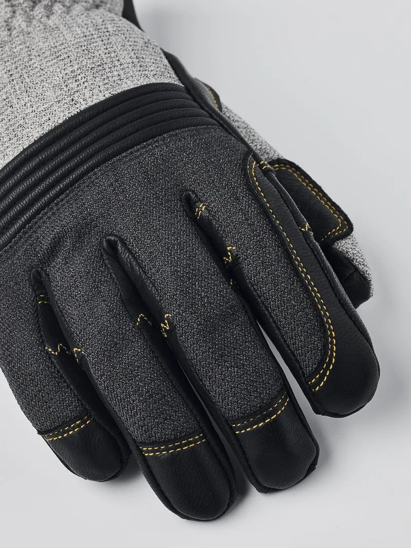 Hestra Couloir Leather Ski Glove in Grey/Black-1