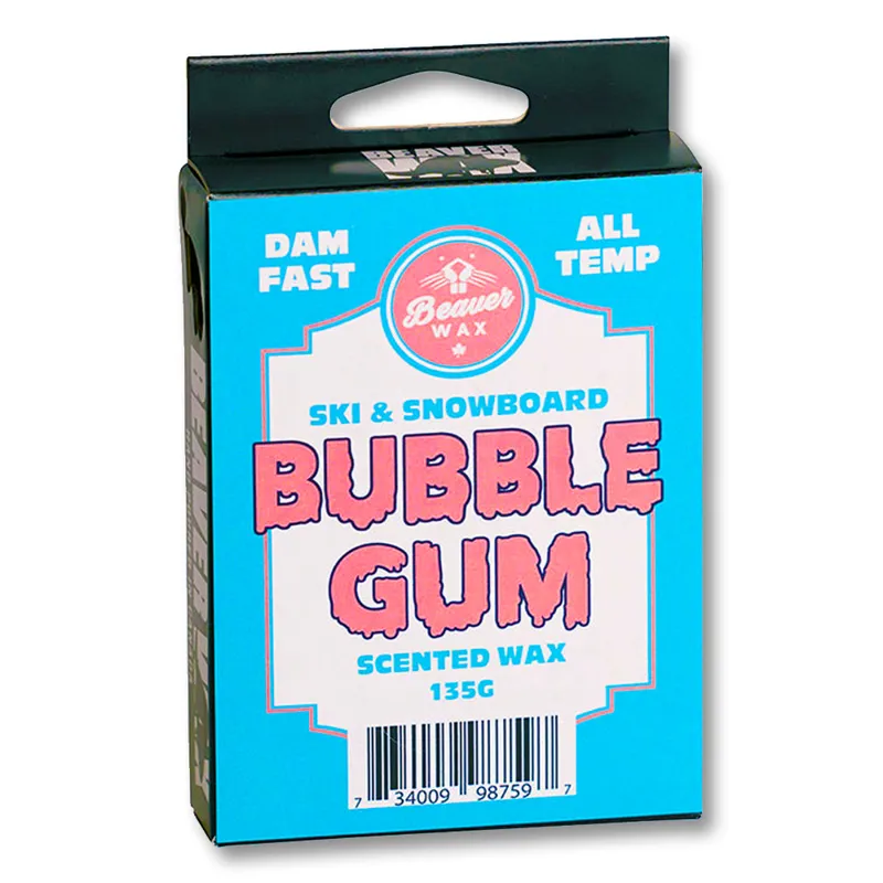 Beaver Wax Ski and Snowboard Wax Bubble Gum Scented Universal 135g