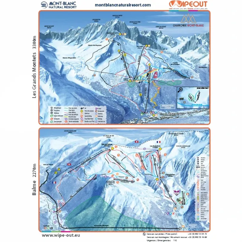 Chamonix Piste Map for skiing and snowboarding