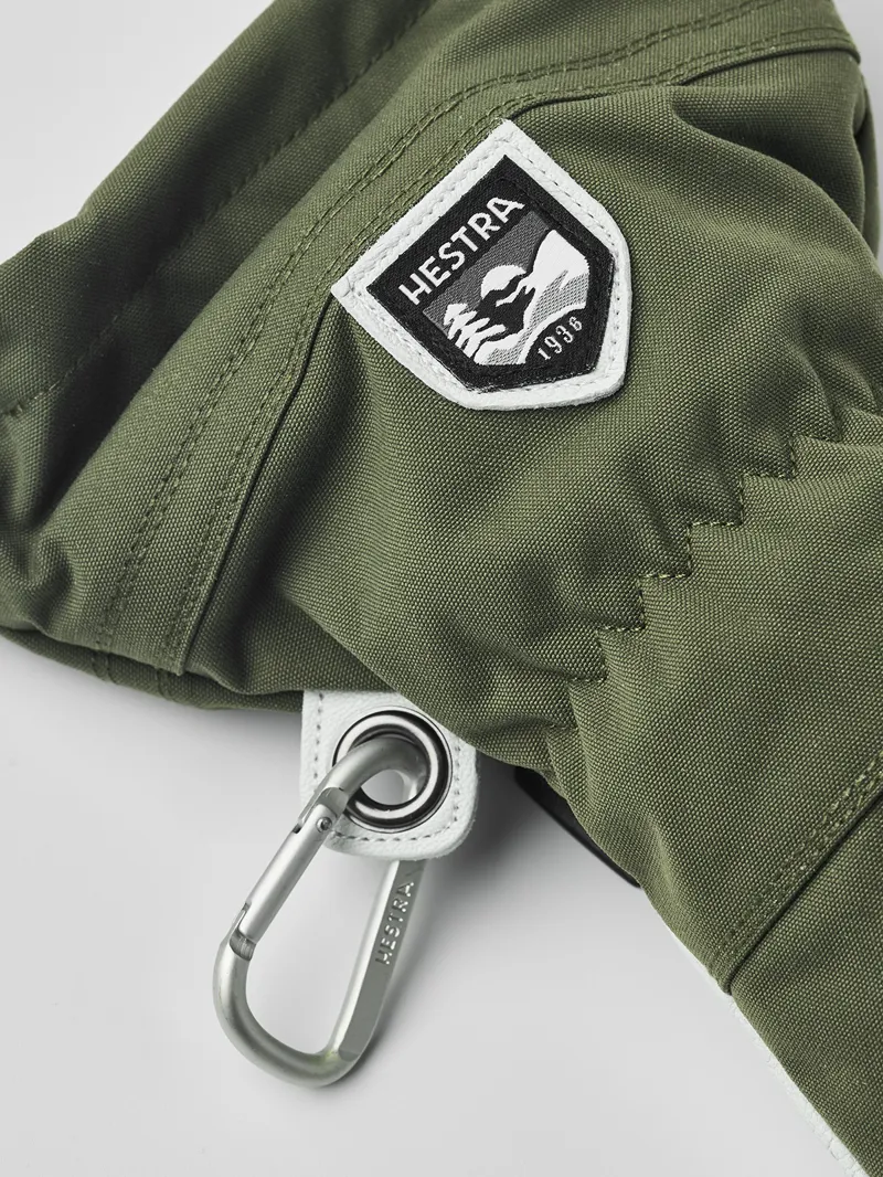 Hestra Heli Ski Army Leather Ski Gloves In Olive Green-2