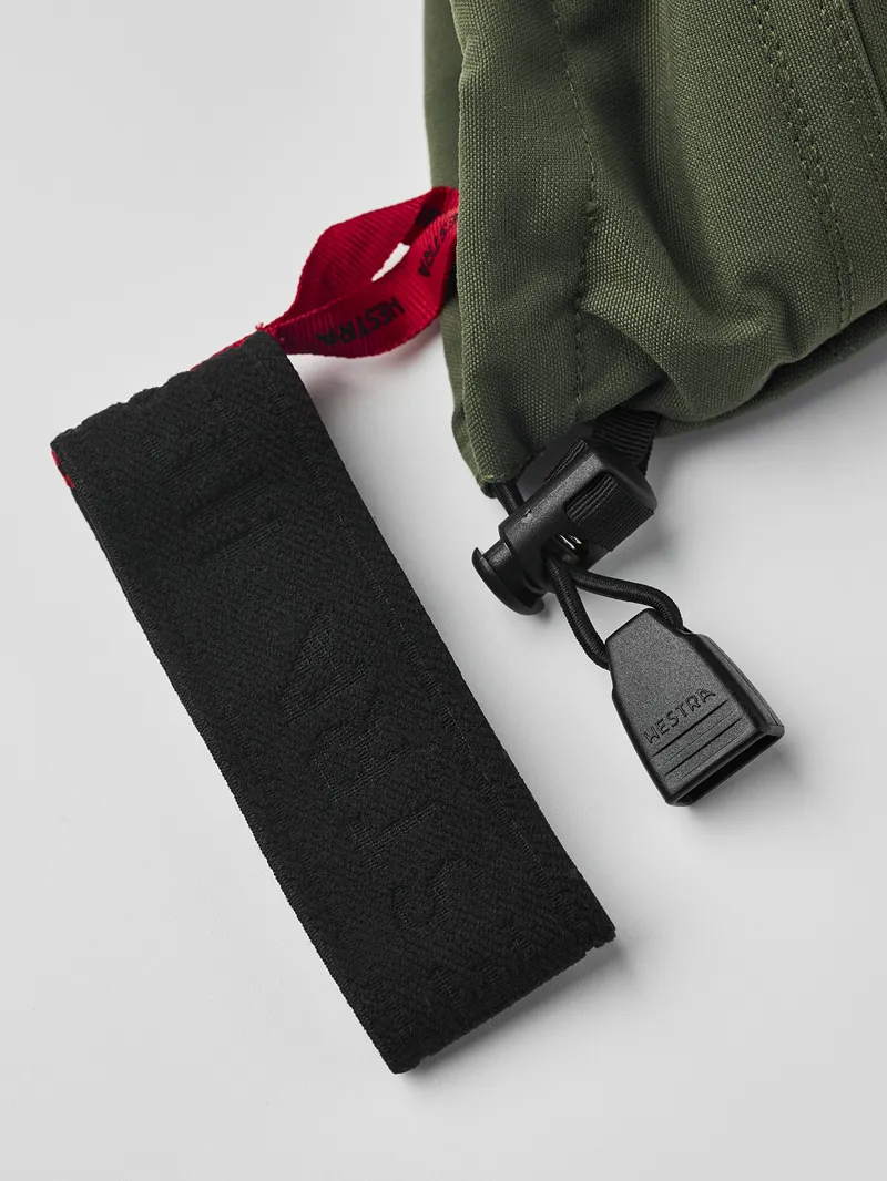 Hestra Army Leather Heli Ski and Snowboard Mittens In Olive Green-3