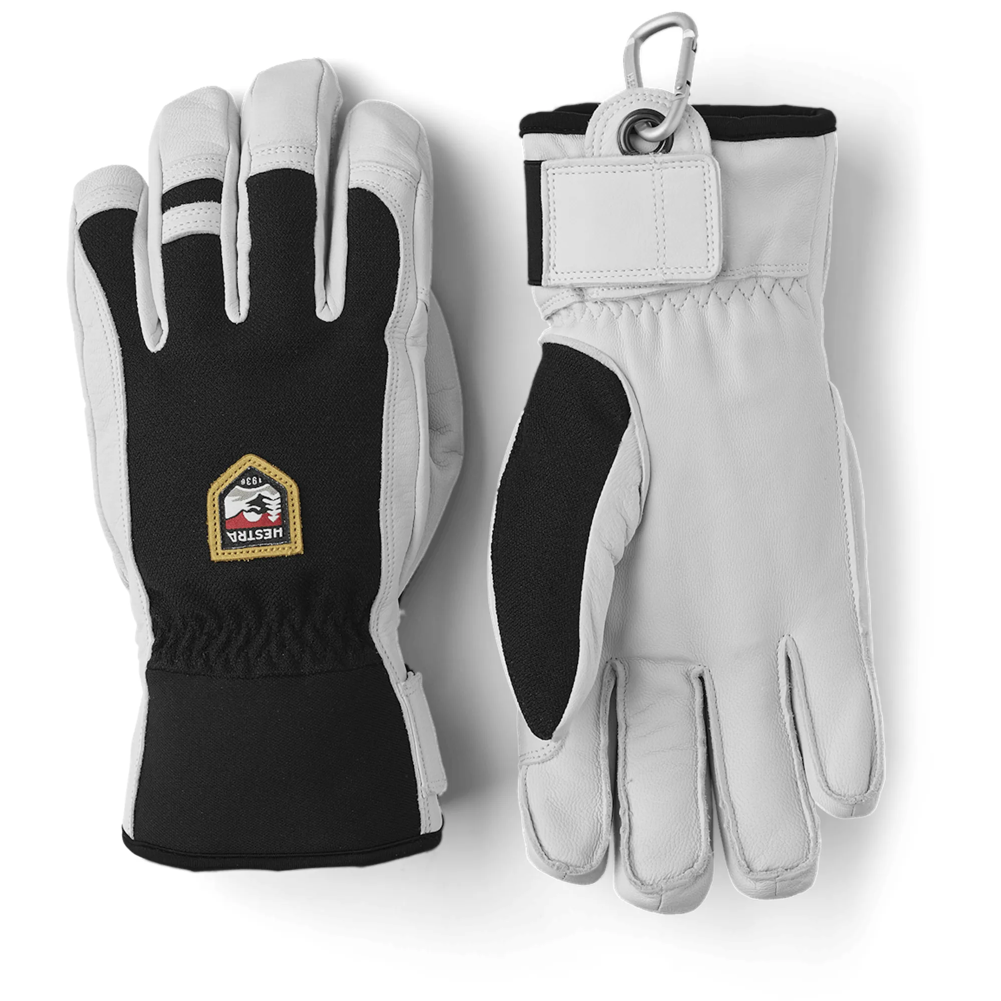 Hestra Army Leather Patrol Ski and Snowboard Gloves Black White