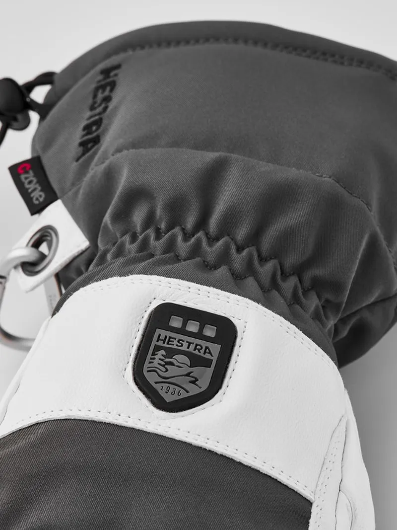 Hestra Gloves Power Heater Gauntlet Heated Gloves In White and Grey-3