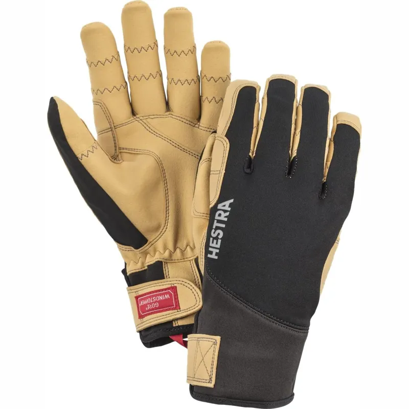 Hestra Ergo Grip Tactility Gloves In Black and Natural Leather-1