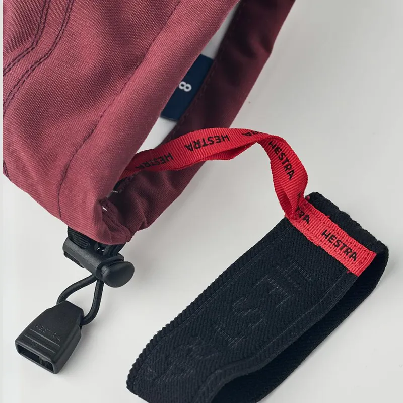 Hestra Gloves Army Leather Heli Ski Unisex 5 Finger Gloves Burgundy-6