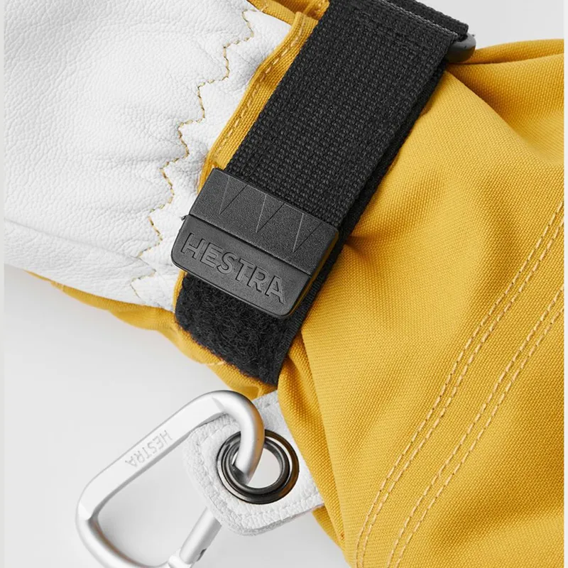 Hestra Gloves Army Leather Heli Ski Unisex 5 Finger Gloves Mustard-5