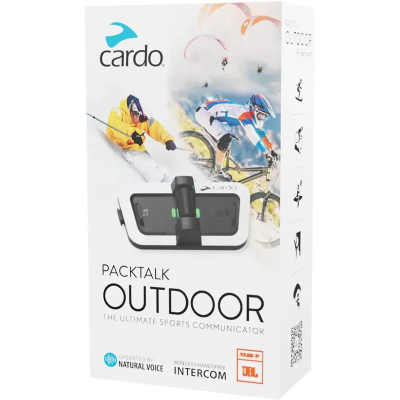 Cardo Packtalk Outdoor Helmet Communication System  In White
