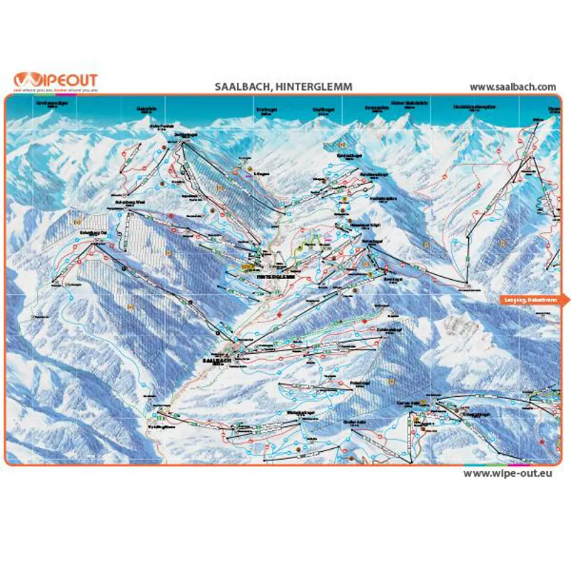 Wipeout Saalbach Piste Map Microfibre Goggle Cloth and Resort Map-1