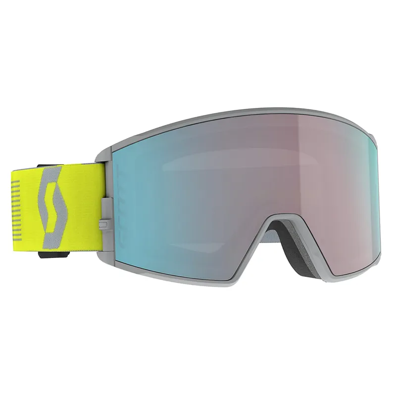 Scott React Ski Goggles Virescent Yellow Light with 2 Magnetic Lenses