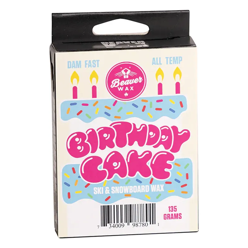 Beaver Wax Ski and Snowboard Wax Birthday Cake Scented Universal 135g