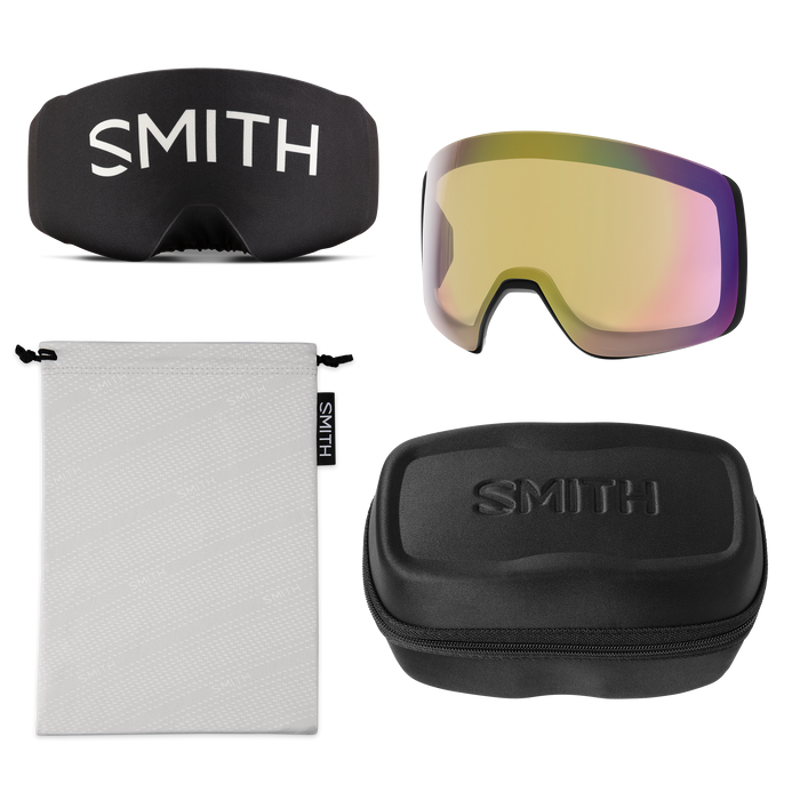 Smith 4D Mag XL in Black with Chromapop Everyday Red Mirror Lens + Spare Lens-4