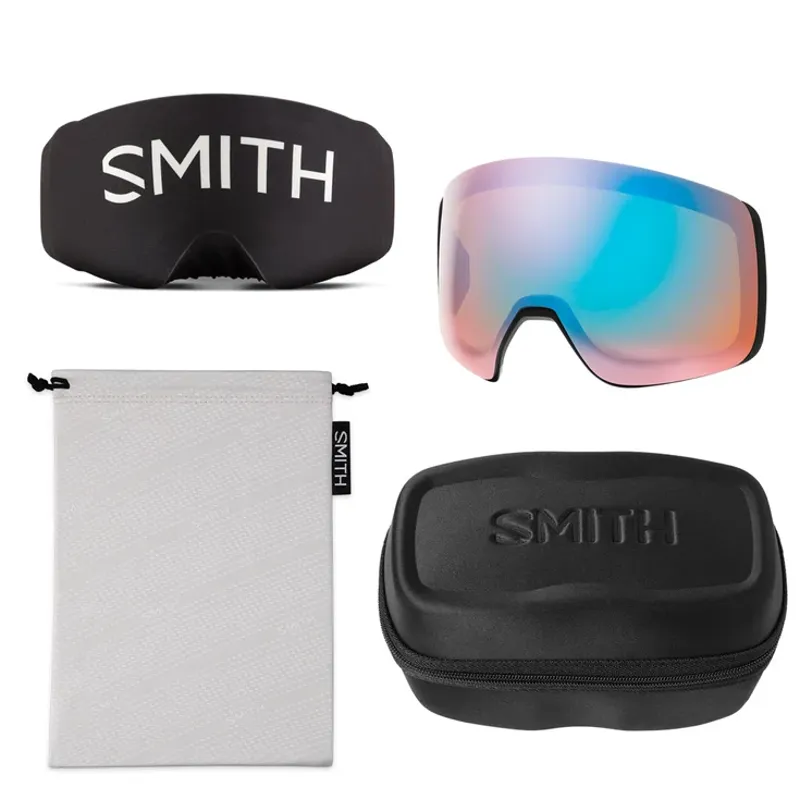 Smith 4D MAG XL Blackout Goggles + CP Sun Black + CP Storm Blue Mirror-4