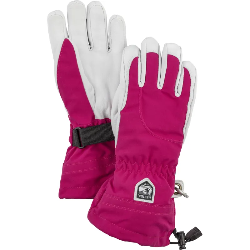 Hestra Heli Ski Female 5 Finger Ski Gloves In Fuchsia
