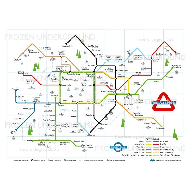 Frozen Underground Italy Dolomites Poster A3