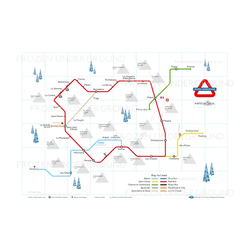 Frozen Underground Portes Du Soleil Poster A3