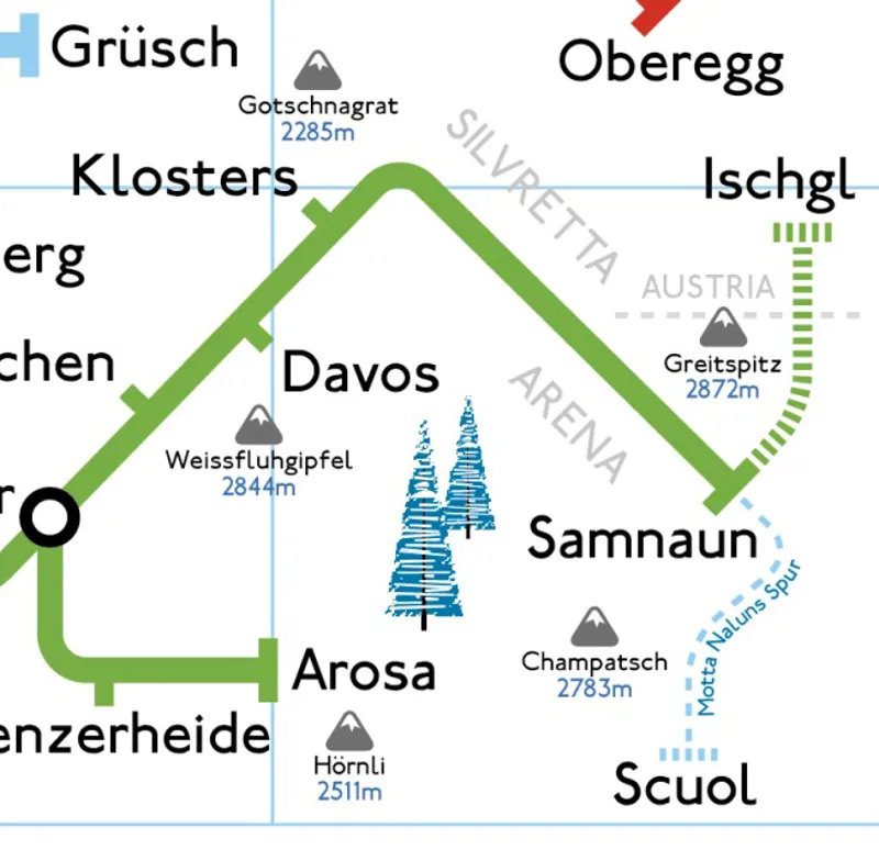 Frozen Underground Switzerland Swiss Ski Resorts Map A3 Poster-1