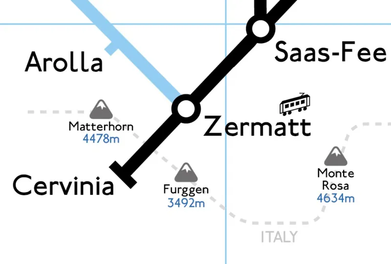 Frozen Underground Switzerland Swiss Ski Resorts Map A3 Poster-3