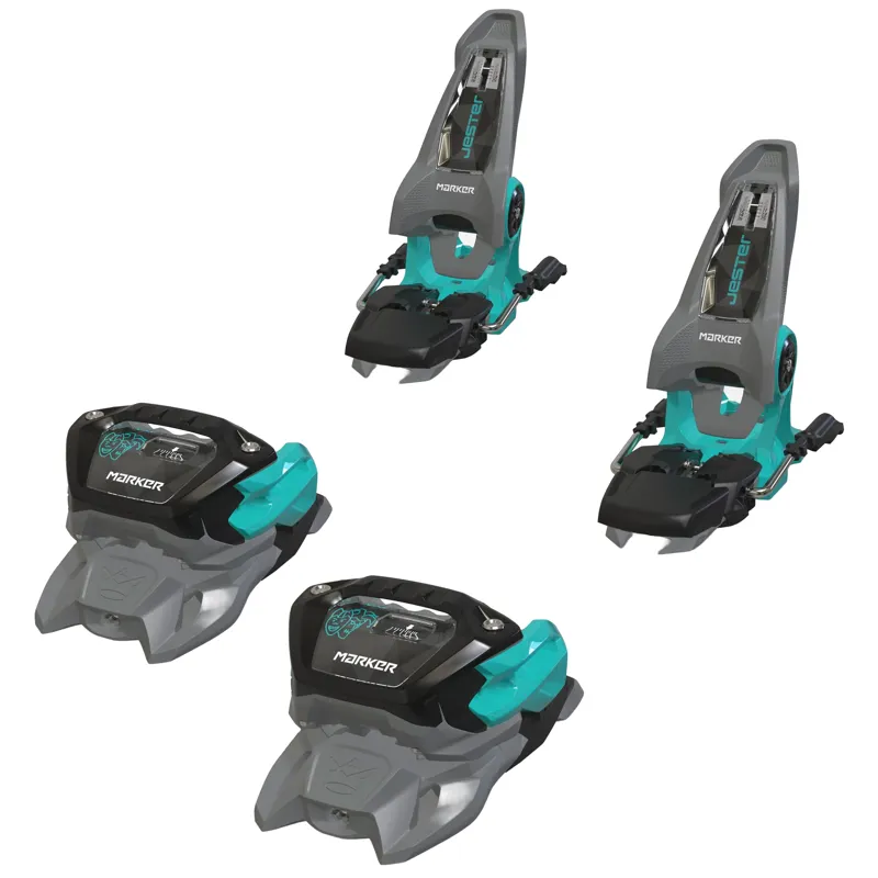Marker Jester 16 Ski Binding in Grey and Turquoise with 110mm Brake