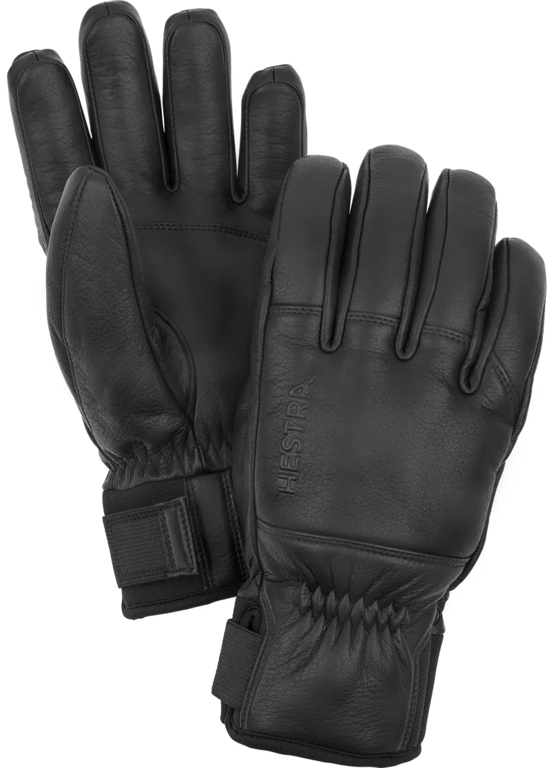 Hestra Gloves Omni Leather Ski Gloves In Black