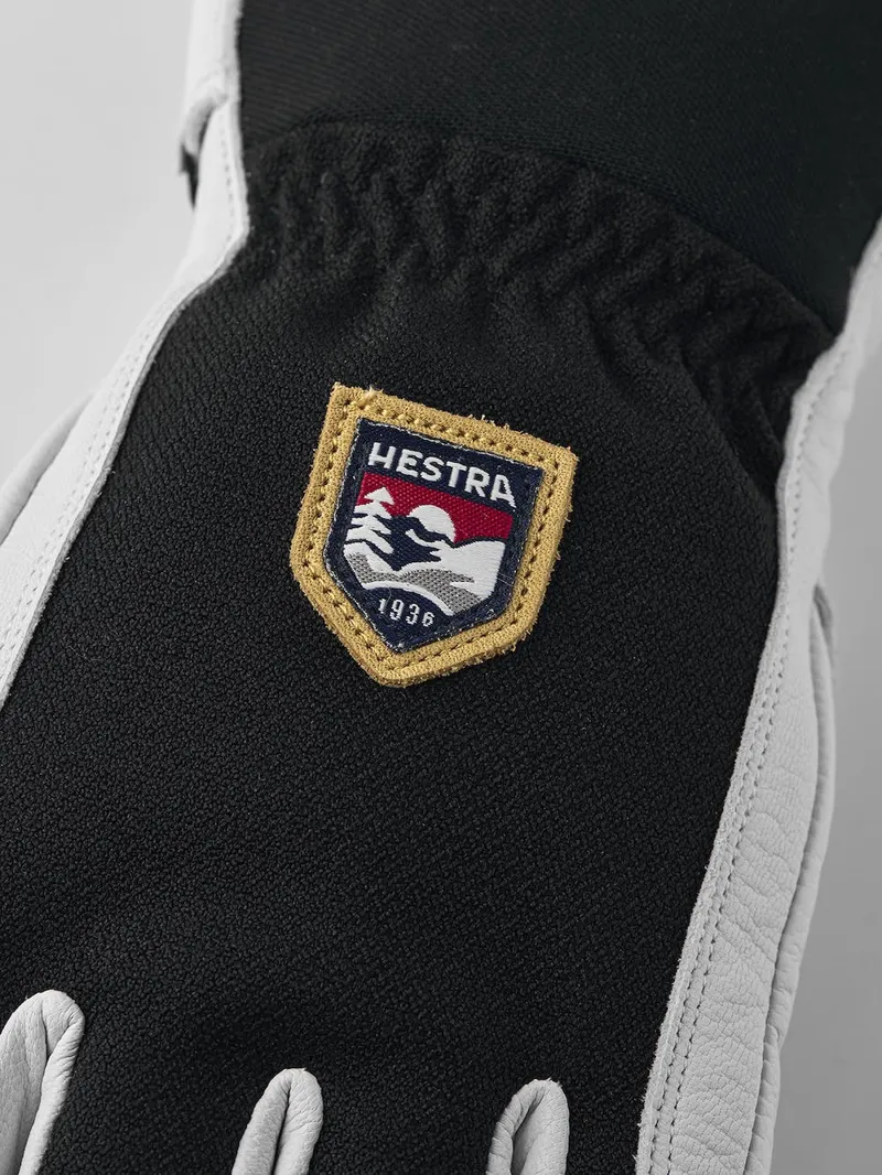 Hestra Army Leather Patrol Ski Gloves in Black and White-2