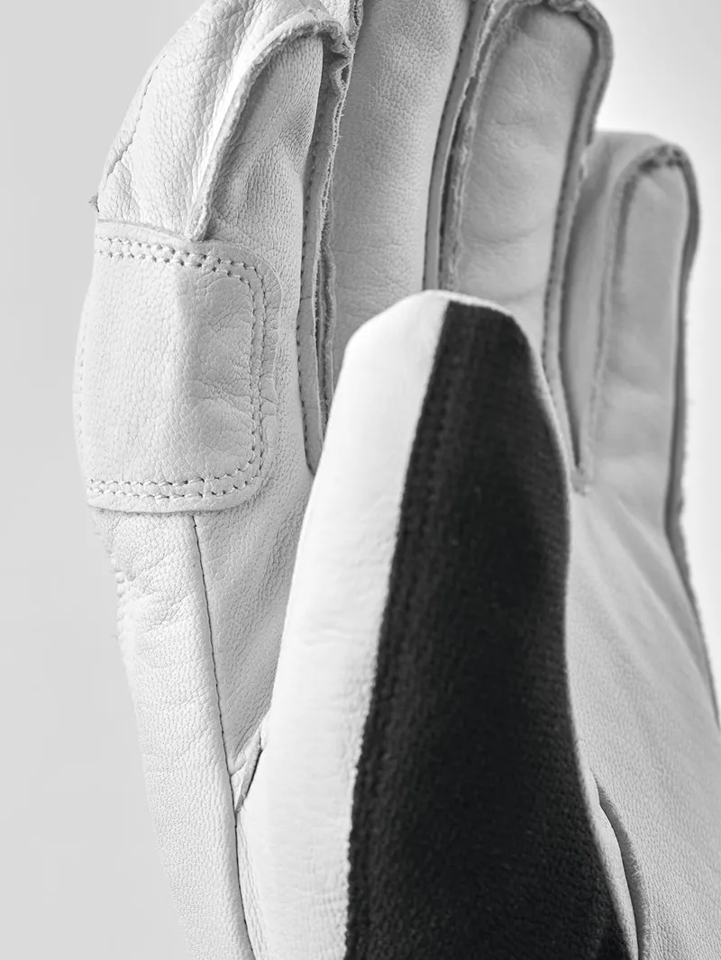Hestra Army Leather Patrol Ski Gloves in Black and White-3