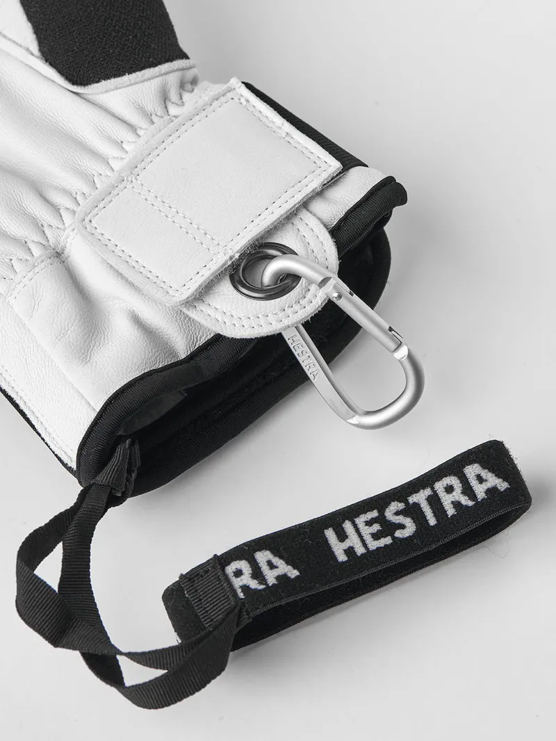 Hestra Army Leather Patrol Ski Gloves in Black and White-4