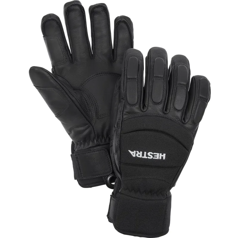 Hestra Gloves Vertical Cut C Zone 5 Finger Unisex Ski Glove In Black