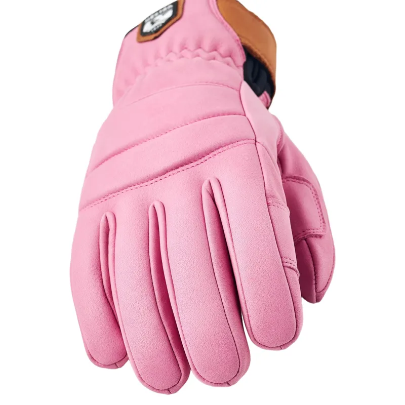 Hestra Women's Fall Line Leather Ski Gloves in Pink-1