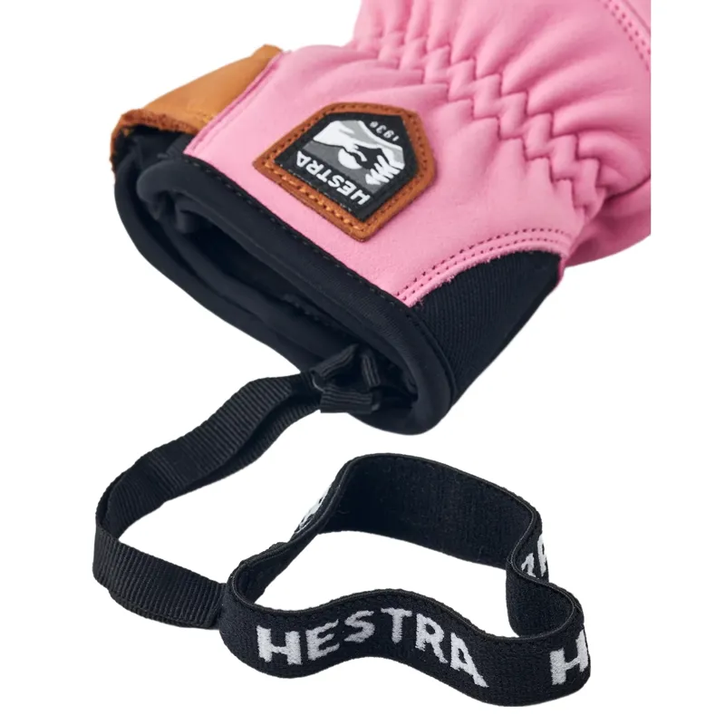 Hestra Women's Fall Line Leather Ski Gloves in Pink-5