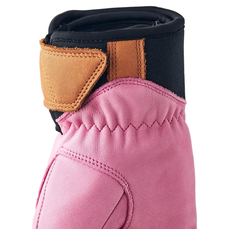 Hestra Women's Fall Line Leather Ski Gloves in Pink-4