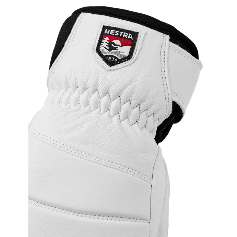 Hestra Women's Fall Line Leather Ski Gloves in White-3