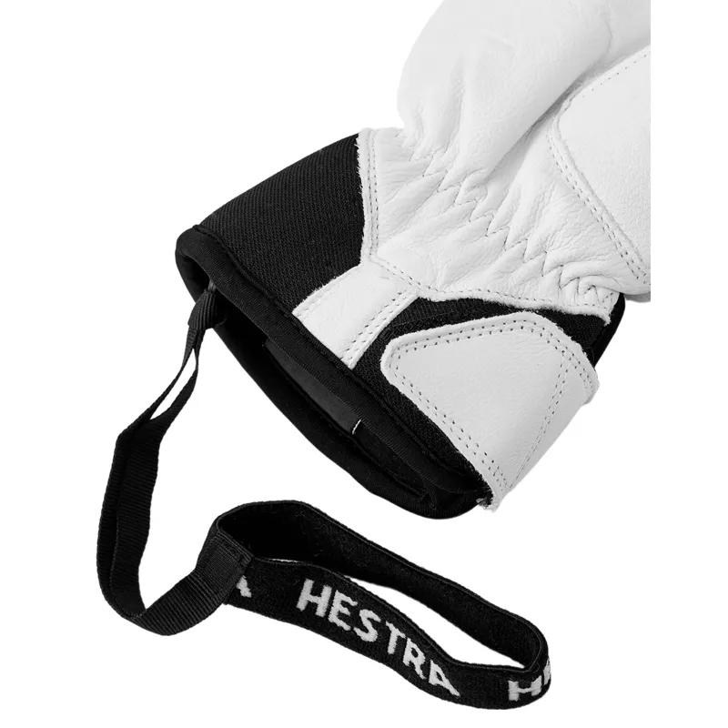 Hestra Women's Fall Line Leather Ski Gloves in White-4