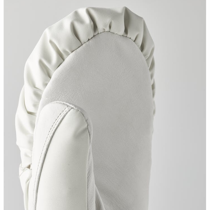 Hestra Primaloft Leather Female Ski Mittens in White-3