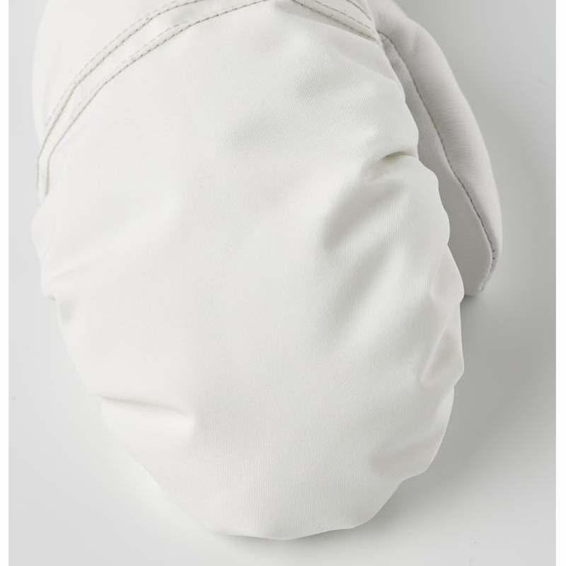 Hestra Primaloft Leather Female Ski Mittens in White-1