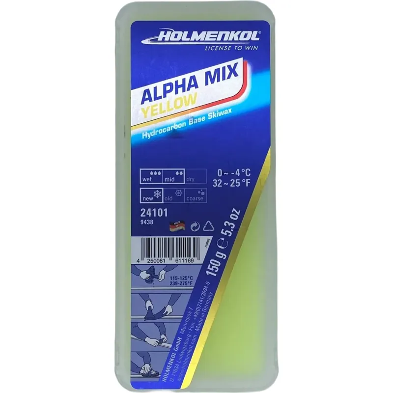 Holmenkol AlphaMix Yellow Ski And Snowboard Wax 150g-5
