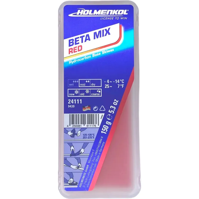 Holmenkol BetaMix Red Ski Wax 150g-6