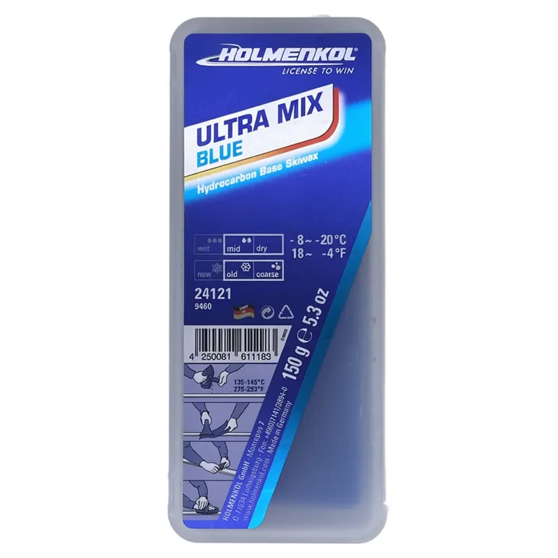 Holmenkol UltraMix Blue Ski And Snowboard Wax 150g-1